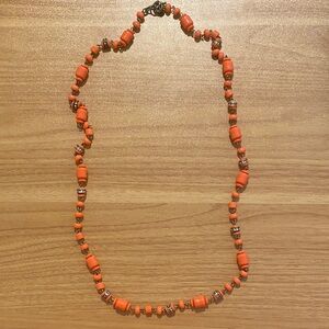 J. Crew Vibrant Orange Beaded Necklace